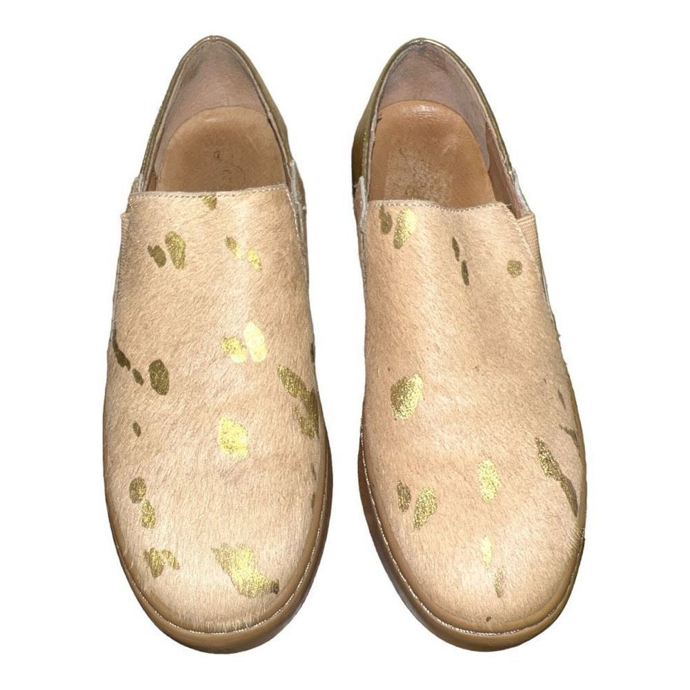 Free People Varsity Gold Calfhair Slip On Sneakers Women’s Size EU 37 - Picture 2 of 6
